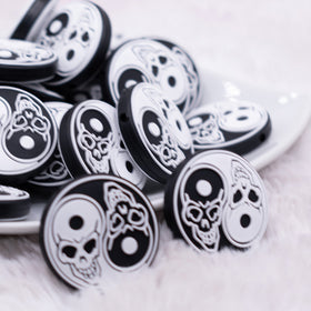 Yin and Yang Skull Silicone Focal Bead Accessory