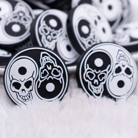 Yin and Yang Skull Silicone Focal Bead Accessory