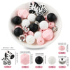 detailed view of a pile of Zebra Silicone Variety Bead Pack- 27 Pieces