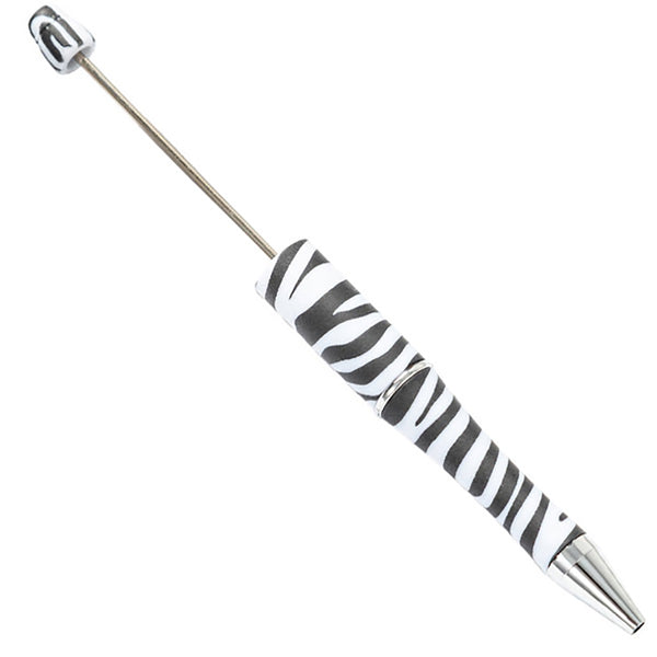 top view of a zebra DIY Plastic Beadable Pens - The Printed Collection