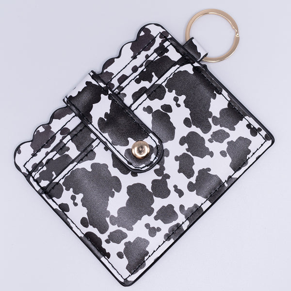 Cow Print Add-A-Wristlet Wallet Card Holder with ID Window