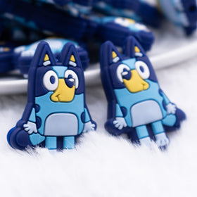 Blue Dog Silicone Focal Bead Accessory