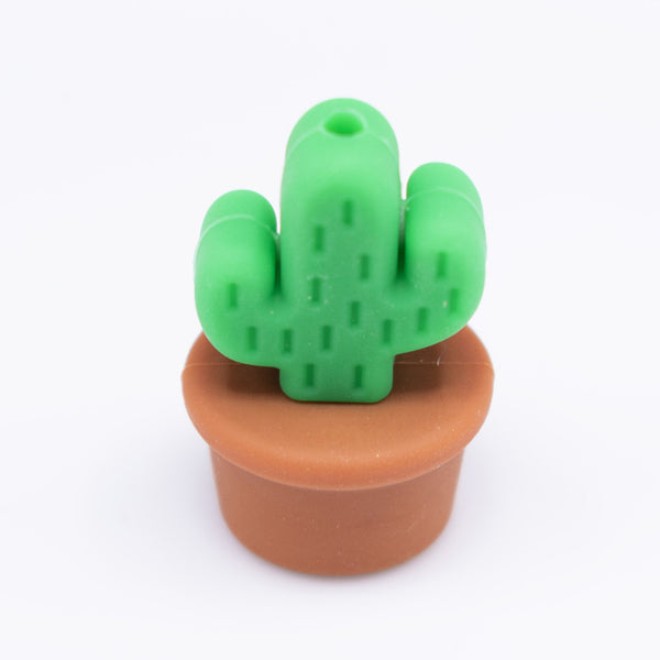 top view of a pile of Cactus flower pot Silicone Focal Bead Accessory
