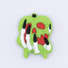 top view of a pile of Creepy Apple Silicone Focal Bead Accessory
