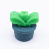 front view of a deep blue Flower Pot Silicone Focal Beads Accessory