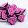 front view of a pile of Pink Diamond Silicone Focal Bead Accessory