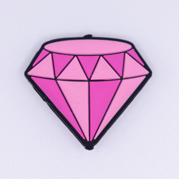 top view of a pile of Pink Diamond Silicone Focal Bead Accessory