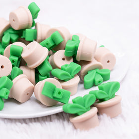 Flower pot Silicone Focal Bead Accessory
