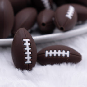 Brown Football Silicone Focal Bead Accessory