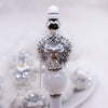Front view of a pile of 31mm Rhinestone Dangle with White fur luxury acrylic beads pen