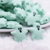 close up view of a pile of Mint Green Ghost Silicone Focal Bead Accessory