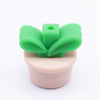 front view of a peach Flower Pot Silicone Focal Beads Accessory