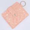 Peach Quilted Add-A-Wristlet Wallet Card Holder with ID Window