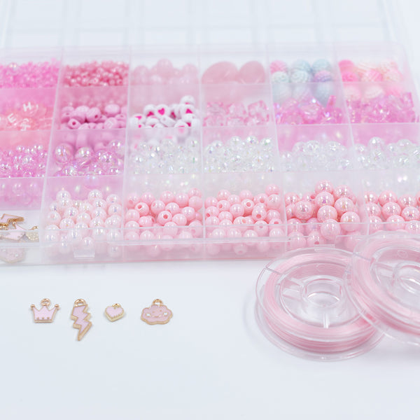 front view of a pile of DIY Pink Series Acrylic Starter Kit - Over 600 pieces