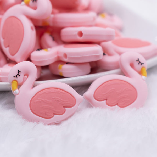 Pink Flamingo Silicone Focal Bead Accessory
