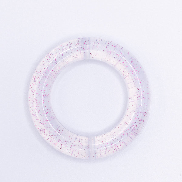 front view of a purple flake 40.5mm Round Ring Silicone Focal Beads Accessory