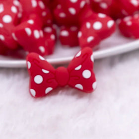 Polka Dot Bow Silicone Focal Bead Accessory