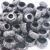 top view of a pile of 12mm Black Resin with Silver Rhinestone Rondelle Spacer Beads - Set of 10