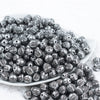 Front view of a pile of 9mm Silver Antique Style Acrylic Beads