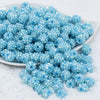 Front view of a pile of 12mm Blue Dazzle Rhinestone AB Bubblegum Beads [10 & 20 Count]