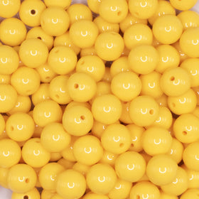 12mm Butter Yellow Solid Acrylic Bubblegum Beads - 20 & 50 Count