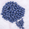 top view of a pile of 12mm Dark Blue with White Polka Dot Acrylic Chunky Bubblegum Beads