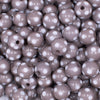 Close up view a pile of 12mm Gray with White Polka Dot Acrylic Chunky Bubblegum Beads