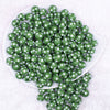 top view of a pile of 12mm Green with White Polka Dot Acrylic Chunky Bubblegum Beads