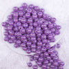 top view of a pile of 12mm Iris Purple AB Solid Acrylic Bubblegum Beads