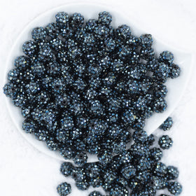 12mm Navy Blue Rhinestone AB Bubblegum Beads [10 & 20 Count]