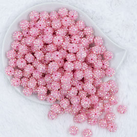 12mm Pink Rhinestone AB Bubblegum Beads [10 & 20 Count]