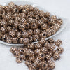 Front view of a pile of 12mm Rose Gold Rhinestone Bubblegum Beads [10 & 20 Count]