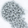 Top view of a pile of 12mm Silver Rhinestone AB Bubblegum Beads [10 & 20 Count]