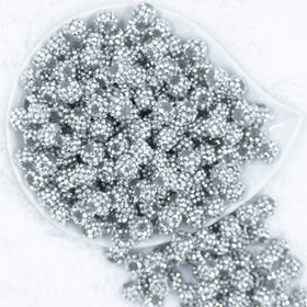 12mm Silver Rhinestone AB Bubblegum Beads