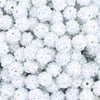 Close up view of a pile of 12mm White Sparkle Rhinestone AB Bubblegum Beads [10 & 20 Count]