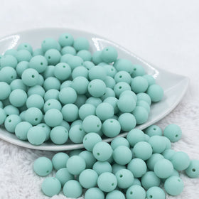 12mm Aqua Blue Matte Acrylic Bubblegum Beads