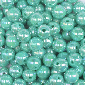 12mm Aquamarine AB Solid Acrylic Bubblegum Beads