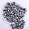 Top view of a pile of 12mm Black & White Zebra Print Chunky Acrylic Bubblegum Beads - 20 Count