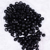 top view of a pile of 12mm Black Opaque Faceted Shaped Bubblegum Beads