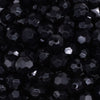close up view of a pile of 12mm Black Opaque Faceted Shaped Bubblegum Beads