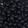 Close up view of a pile of 12mm Black Opaque Pumpkin Shaped Bubblegum Bead