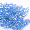 Front view of a pile of 12mm Blue Crackle Bubblegum Beads