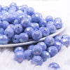 front view of a pile of 12mm Blue Disco AB Solid Acrylic Bubblegum Beads