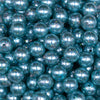 Close up view of a pile of 12mm Blue with Glitter Faux Pearl Acrylic Bubblegum Beads - 20 Count