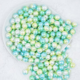 12mm Blue & Green Mermaid Ombre Acrylic Bubblegum Beads [20 & 50 Count]