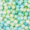 Close up view of a pile of 12mm Blue & Green Mermaid Ombre Acrylic Bubblegum Beads [20 & 50 Count]