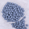 Top view of a pile of 12mm Gray Blue Matte Acrylic Bubblegum Beads