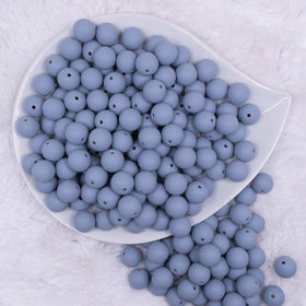 12mm Gray Blue Matte Acrylic Bubblegum Beads