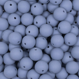 12mm Gray Blue Matte Acrylic Bubblegum Beads