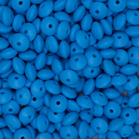 12mm Blue Lentil Silicone Bead